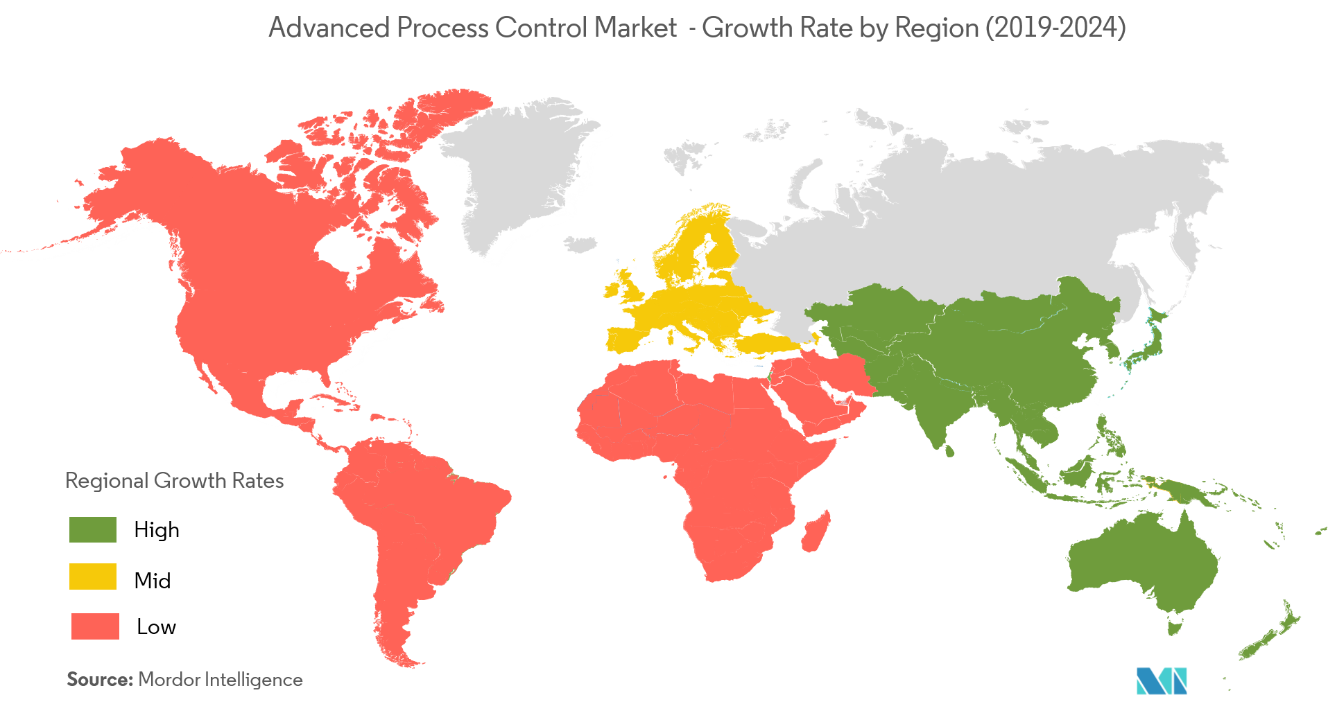 Advanced Process Control Market Growth Rate by Region (2019-2024)