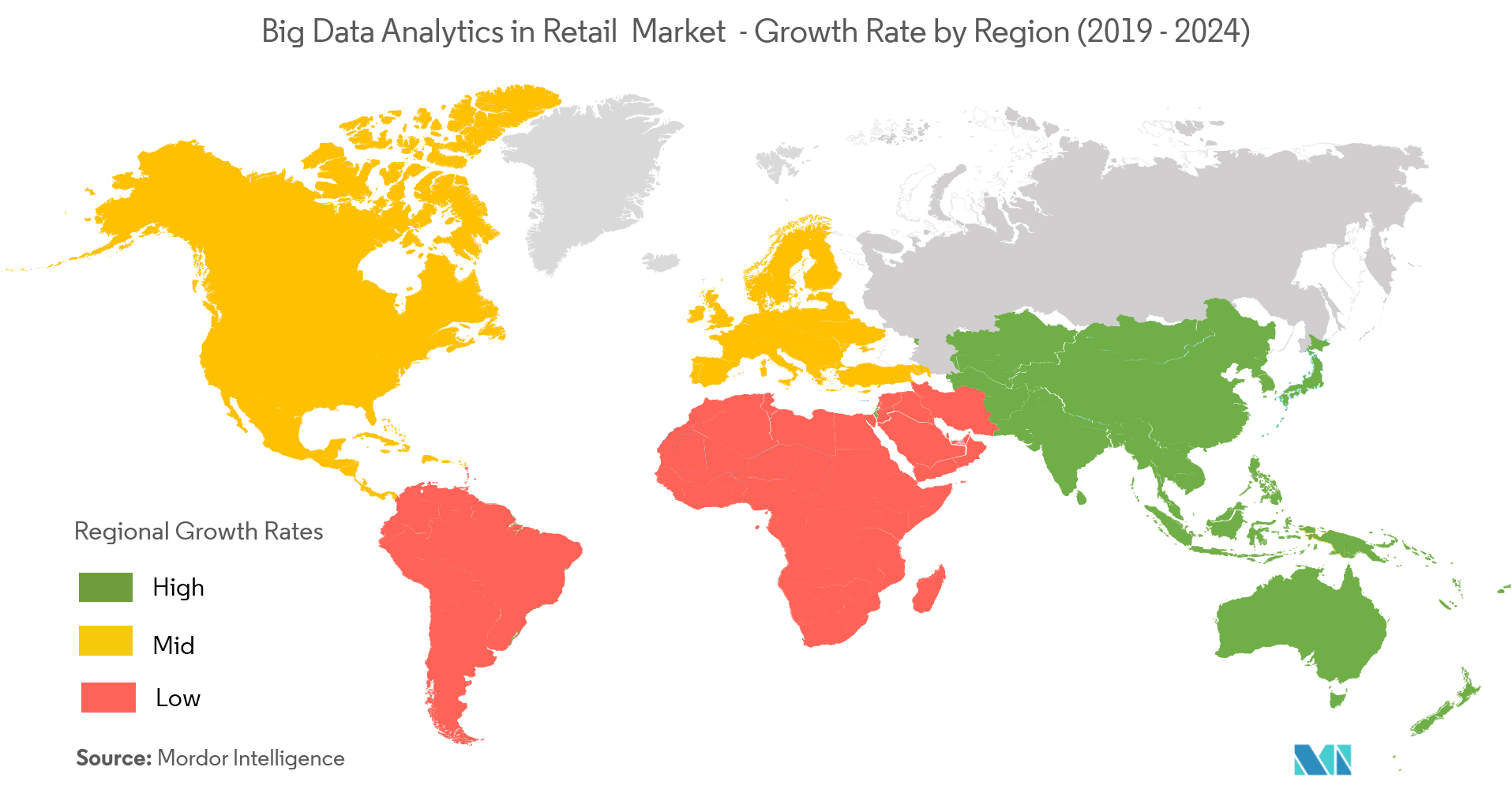 Big Data Analytics In Retail Marketing Market : Growth Rate by Region (2019-2024)