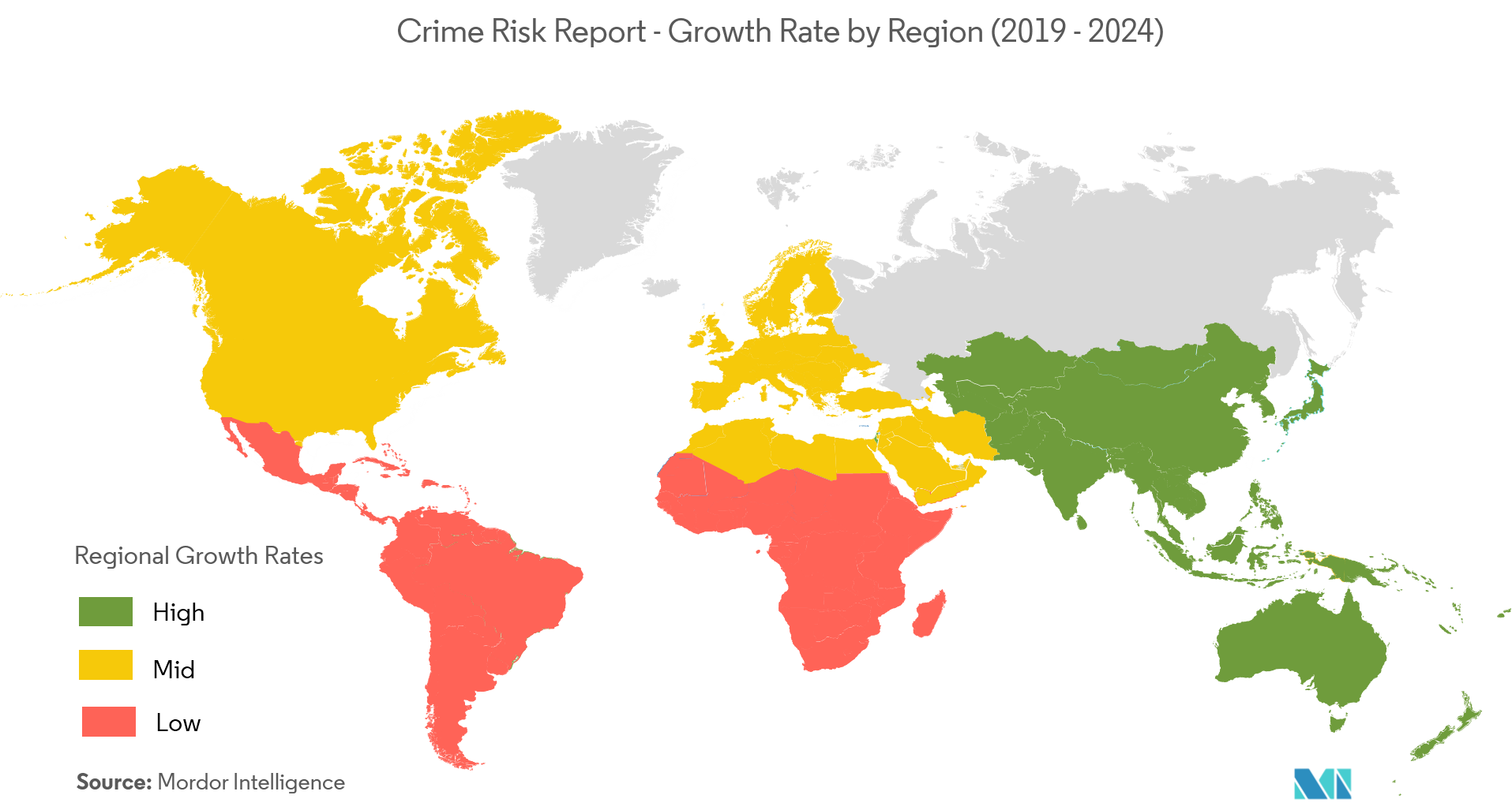 Tasa de crecimiento del mercado del informe de riesgo criminal