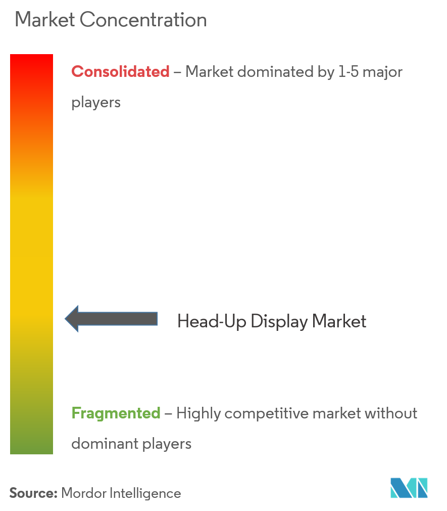 Concentración del mercado de head-up display