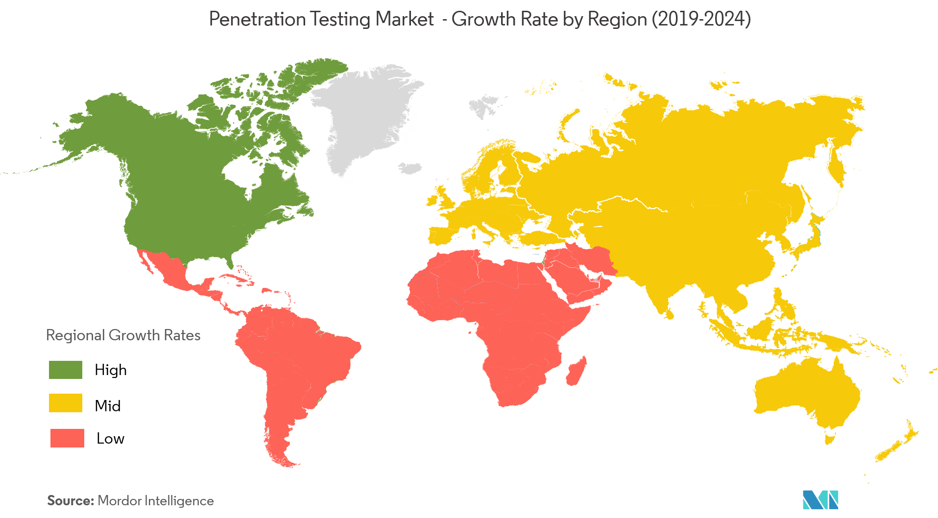 Penetration Testing Market - Growth Rate by Region (2019-2024)